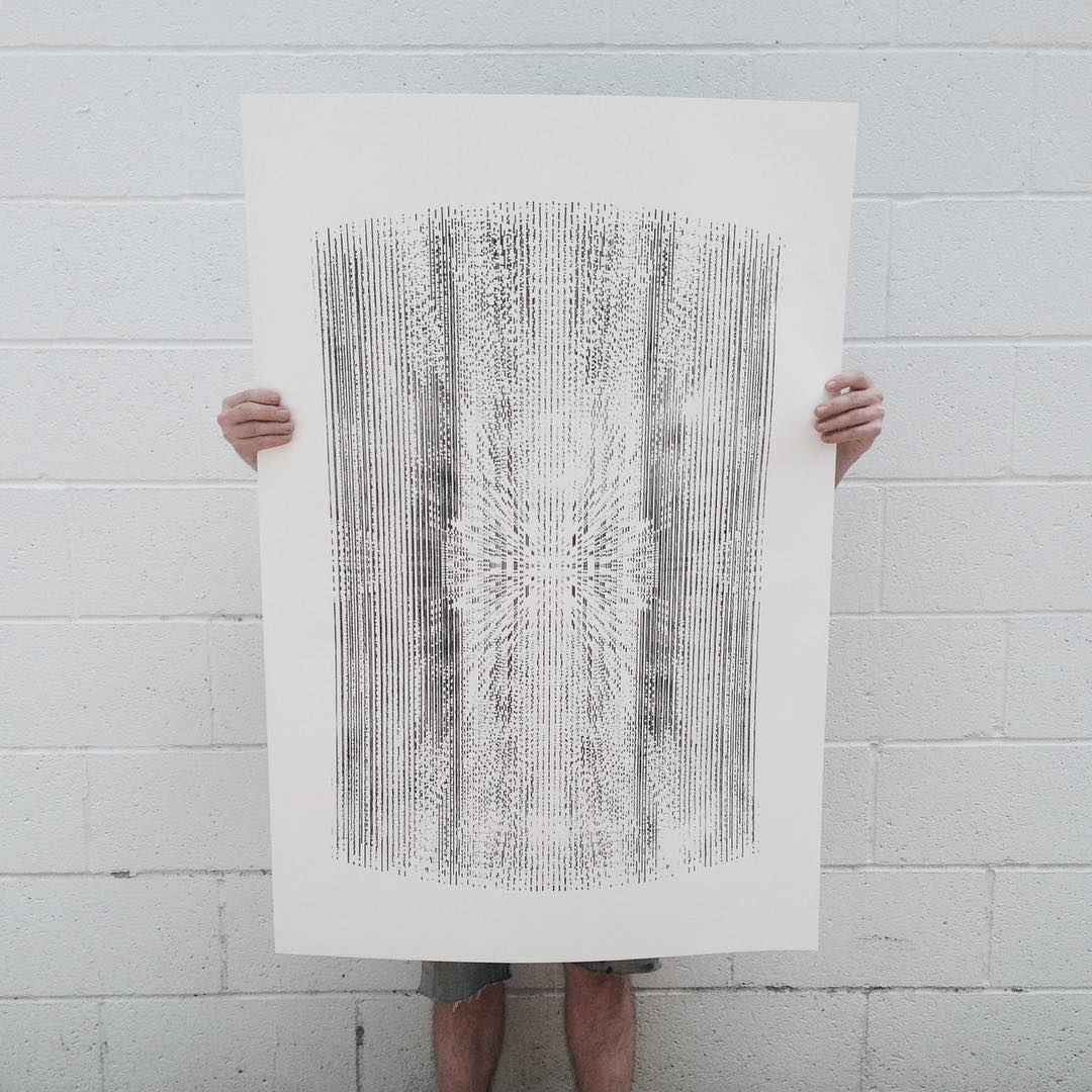 Stereoptic #1 - 1-color screen print on cotton paper