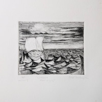 Without Meridians - Etching on copper plate