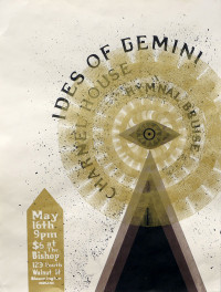 Ides of Gemini / Charnel House / Hymnal Bruise at the Bishop Poster - 4-color screen print on natural French paper