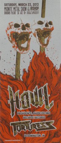 Howl + Torturess Midnite Metal Event Poster - 3-color screen print on grey paper