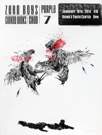 Zero Boys + Purple 7 at Rhino's Poster - 2-color screen print on white French paper