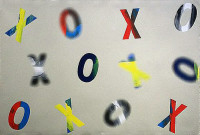 XOXOXOXOX - Multi-color screen print on grey Reeves BFK