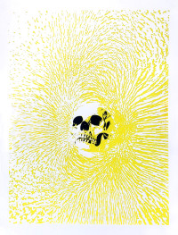 Clovis - 2-color screen print on white 110# French paper